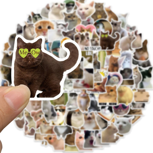 50/100/200pcs Funny Cute Cat Dog MEME Animal Stickers Kawaii Decals DIY Laptop Phone Car Suitcase Decoration Sticker Kids Toys