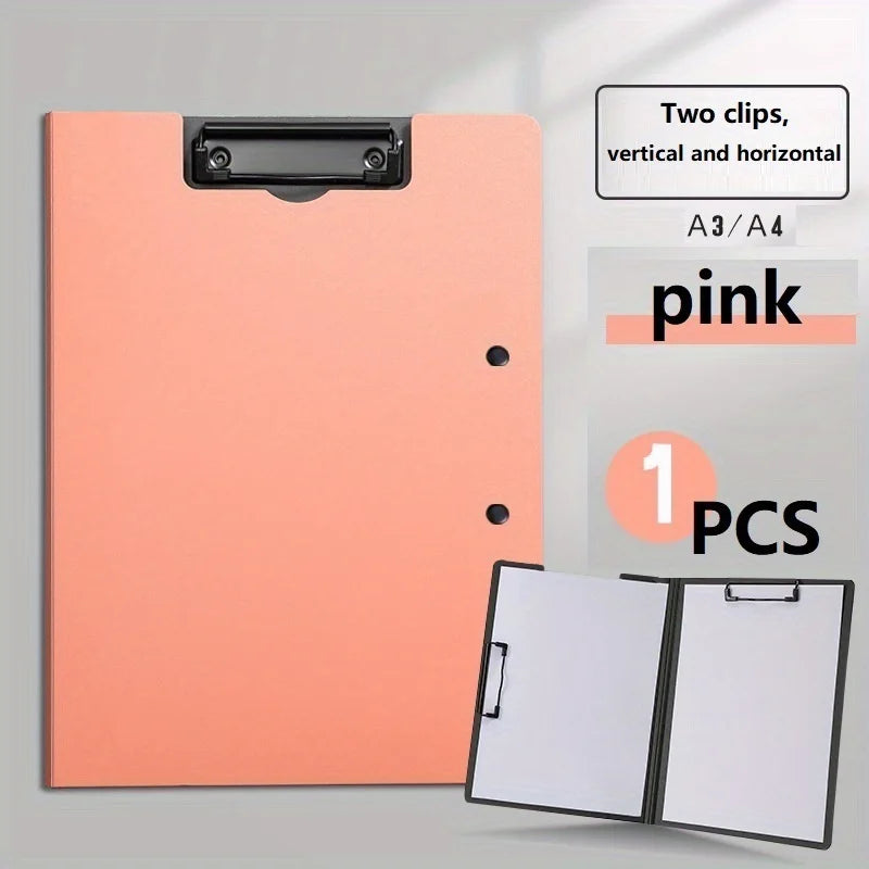 1pc A4 File Folder Clipboard Writing Pad Board Test Paper Document Organizer For Business & School, Stationery & Office Supplies
