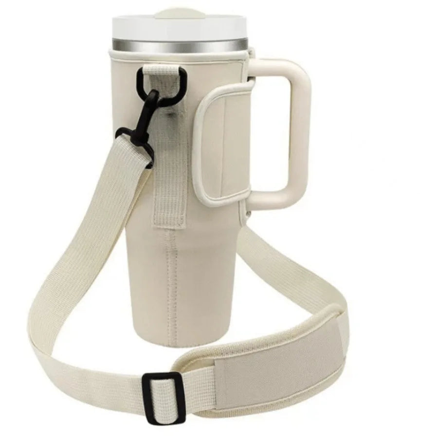 1PC Water Bottle Carrier Bag for Large Capacity Tumbler Cup with Handle Water Bottle Cup Sleeve with Adjustable Shoulder Strap