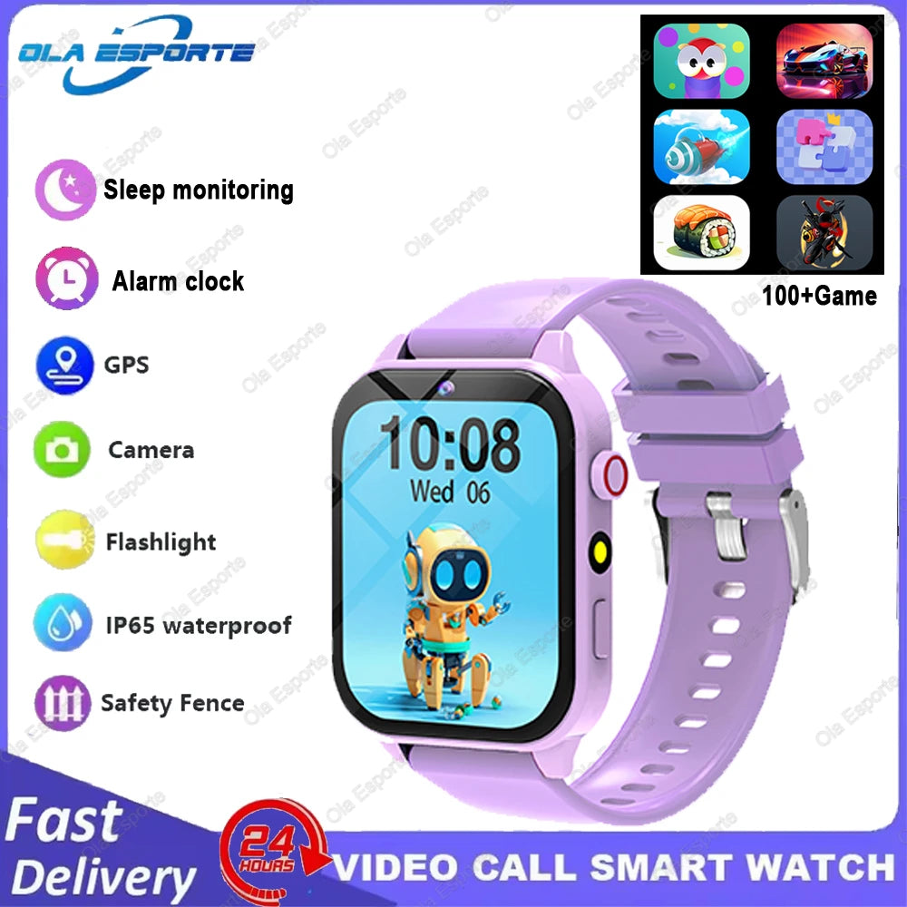 2026 New Smart Watch Kids 1.83 Inch Display 18 Games Sleep Monitor Camera Alarm Clock Children Kids Smartwatch Boys Girls Gifts