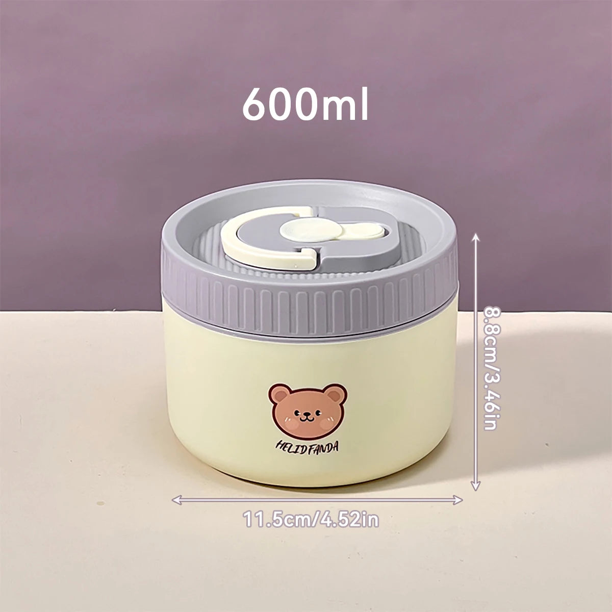 WORTHBUY Portable Cute Bear 304 Stainless Steel Insulated Bento Lunch Box Microwave Sealed Lunch Container For Kids  Students