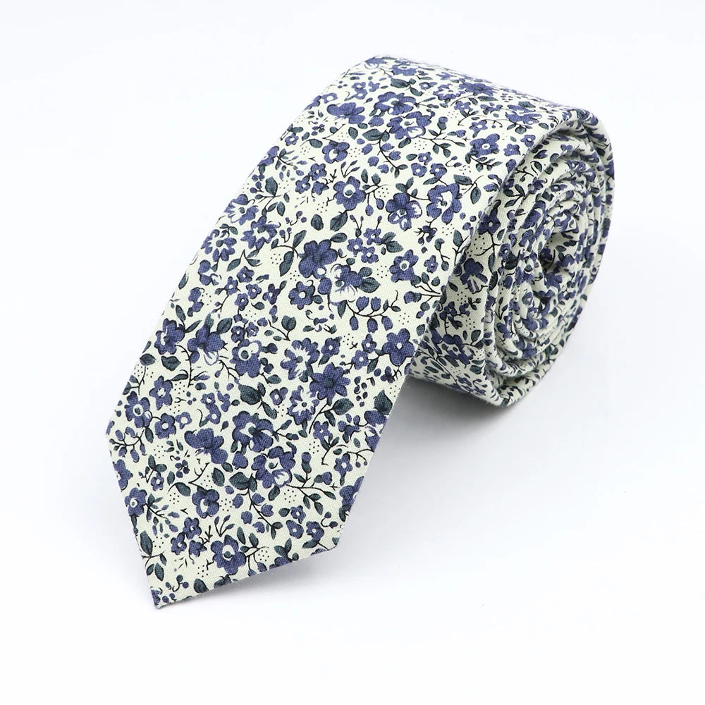 New Floral Elegant Tie For Men Women 100% Cotton Beautiful Flower Paisley Necktie Narrow Skinny Cravat Wedding Casual Corbatas
