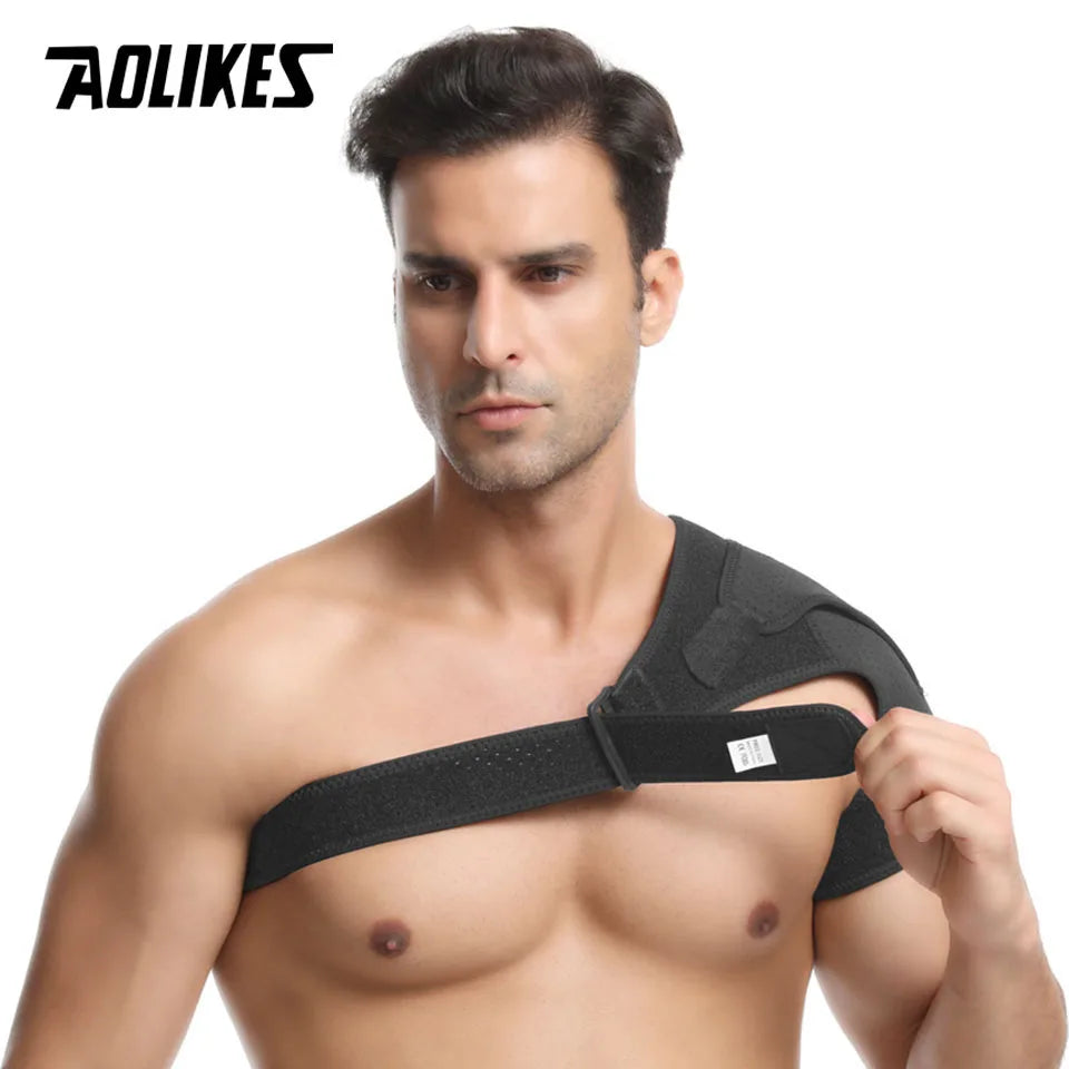 AOLIKES New Shoulder Brace Adjustable Shoulder Support With Pressure Pad for Injury Prevention, Sprain,Soreness,Tendinitis