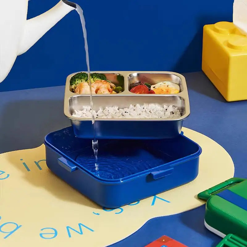 750ml Stainless Steel Insulated Bento Box Food-Grade Divided Portable with Lid for Canteens Students Kids