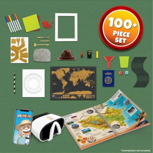Professor Maxwell's VR Atlas - Virtual Reality Science Kit Book and Interactive Geography STEM Learning World Travel Activity S