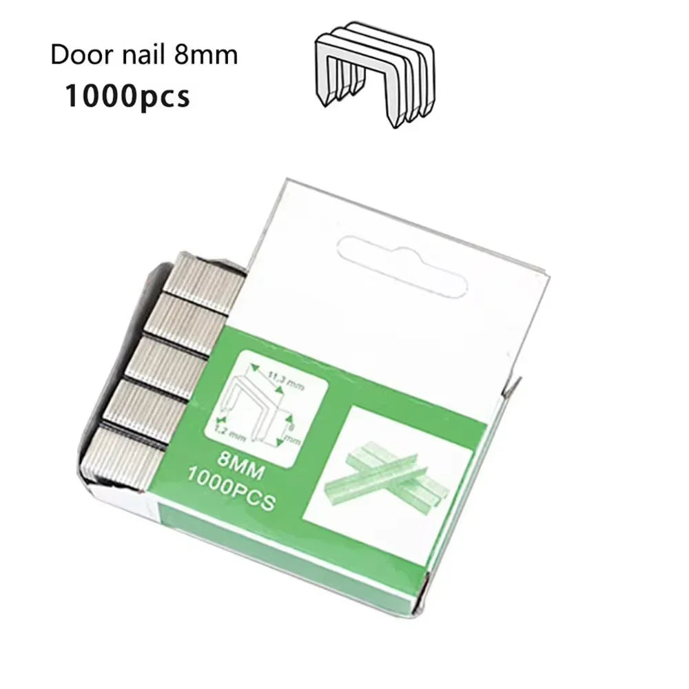 1000Pcs Nail Shaped Stapler For Wood Furniture Household Use Interior Decoration Wood Processing  U/ Door /T Shaped