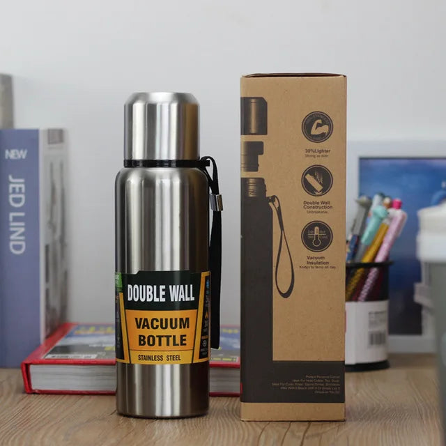 High Quality Large Capacity Stainless Steel Thermos Portable Vacuum Flask Insulated Tumbler with Rope Thermo Bottle 500/750ml