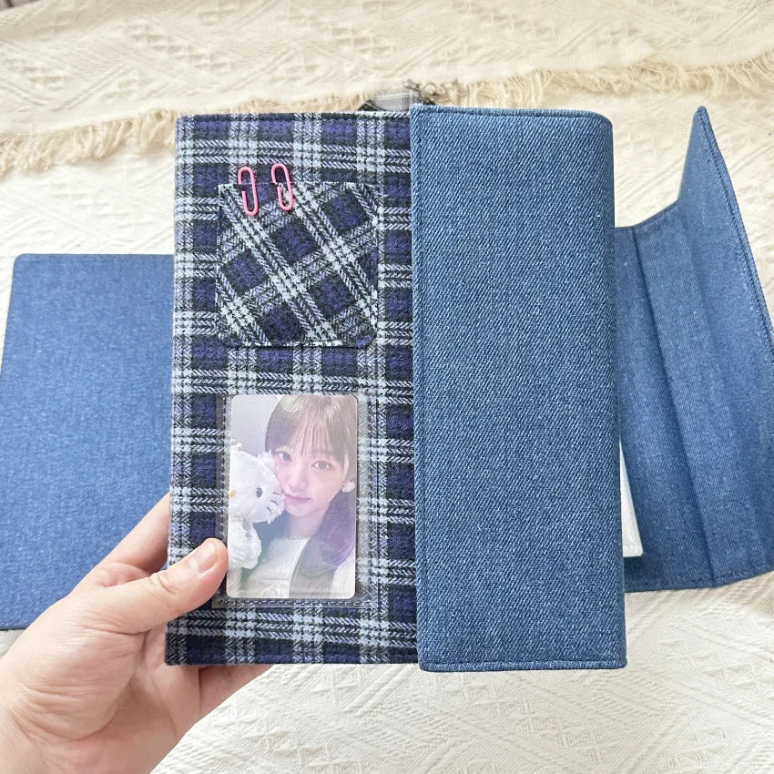 A5 Blue Denim DIY Binder Notebook Cover DIY Binder Photocards Collect Book Diary Agenda Planner DIY Cover Album Stationery
