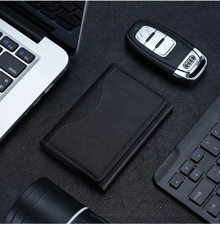 Men Magsafe Card Holder Unisex PU Leather Magnetic Cardholder Card Bag Wallet for Apple for Phone 16 15 14 13 12 Pro Max Mini