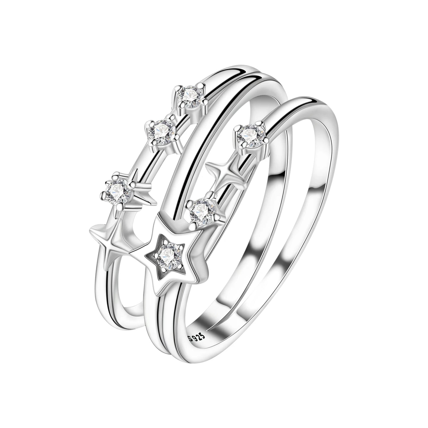 Orstarry S925 Sterling Silver Double Layered Cross Closed Ring For Women Finger Ring Personality Jewelry Party Trendy Gifts
