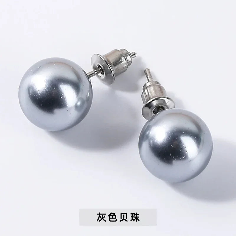 6mm 8mm 10mm Natural Agate Earrings Healing Crystal Stone Round Ball Pearl Beads Stud Fashion Jewelry for Women Girl Wholesale