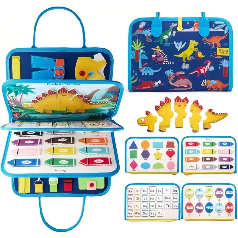 Toddler Montessori Busy Board Sensory Activity Educational Toy Polyester Fine Motor Skills Development Travel Learning Gift Kids