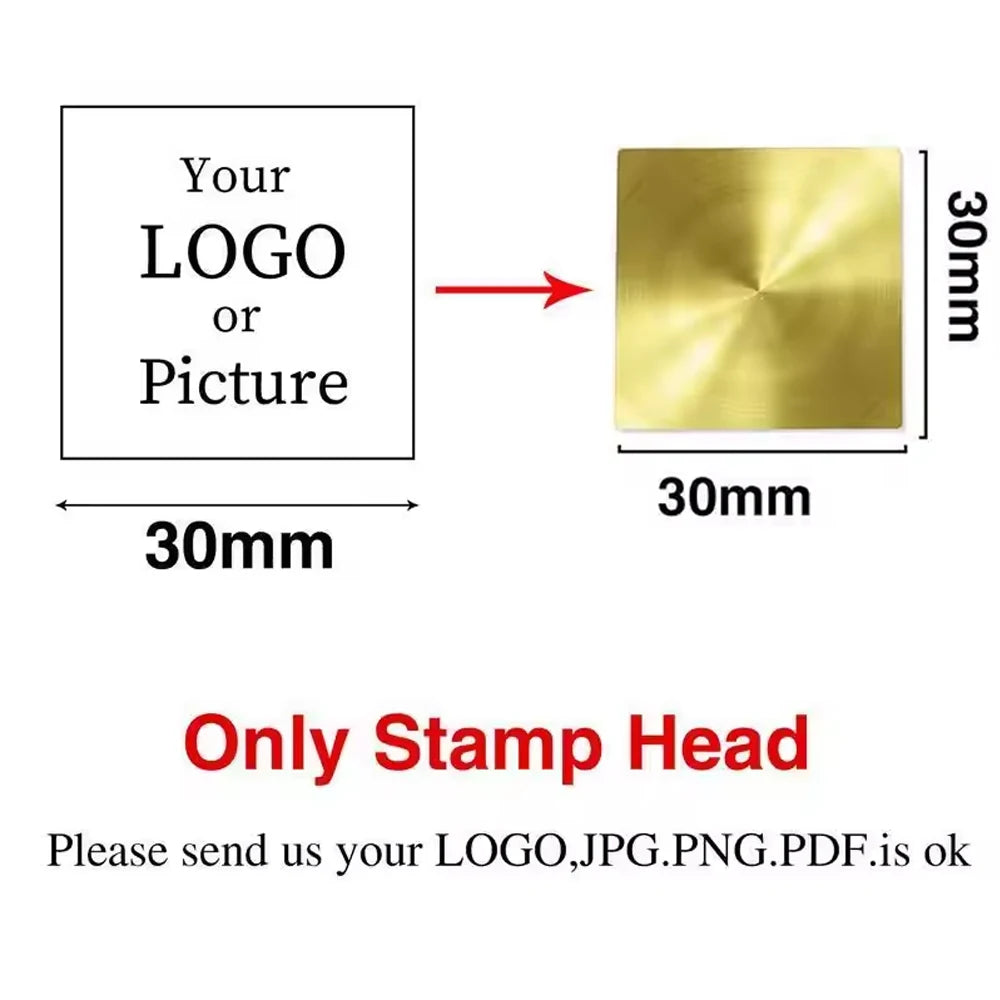 Custom Brass Wax Seal Stamp – Personalized Logo Head in 25–50mm