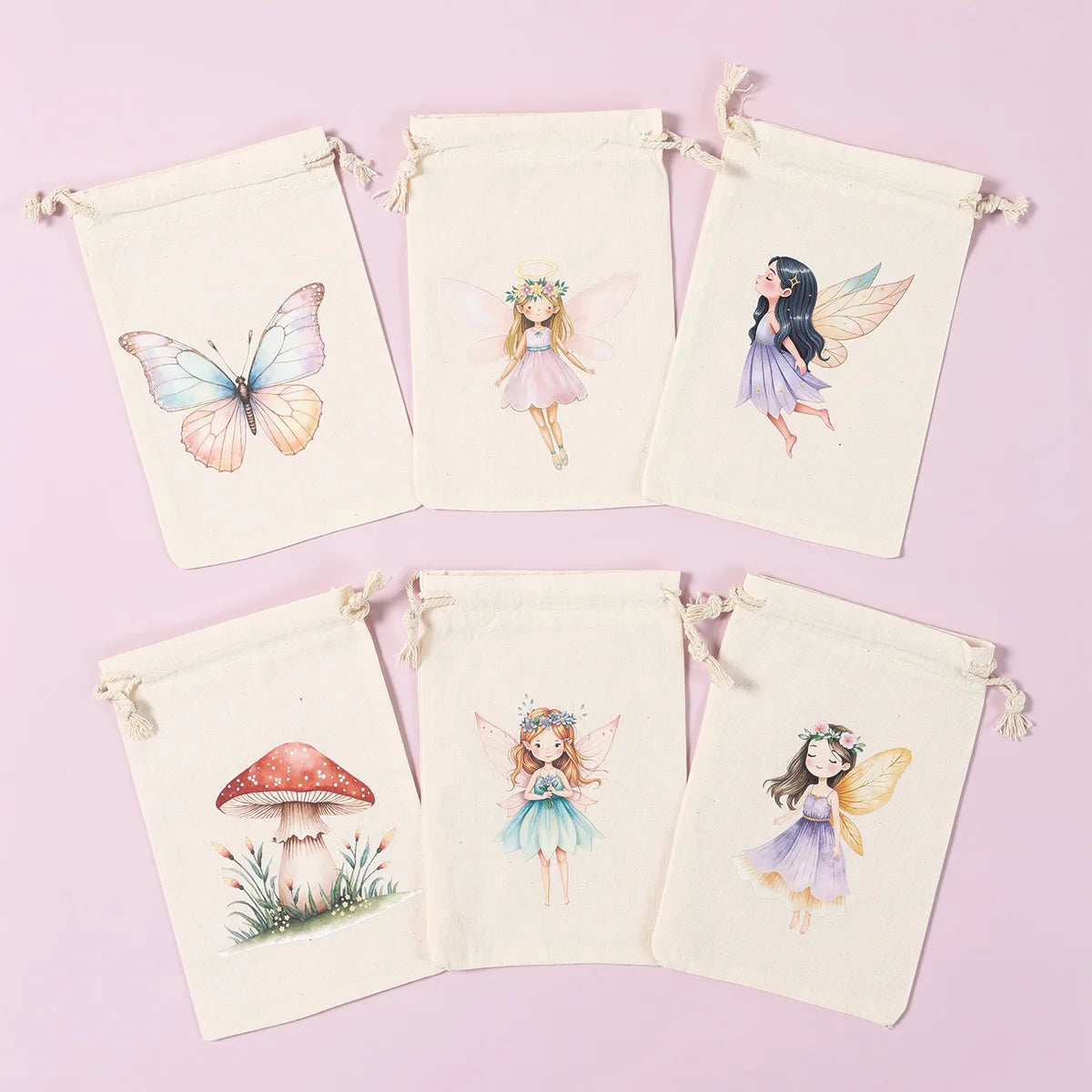 6pcs Animal Dinosaur Unicorn Cotton Linen Gift Bags Birthday Party Decor Kids Wedding Party Favor Bag Baby Shower Gift Bag