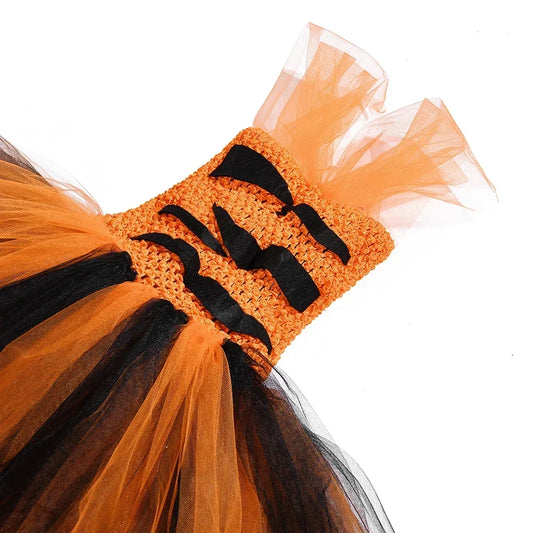 Tiger Costume for Kids Forest Theme Birthday Party Tutu Dress Outfit Toddler Girls Carnival Halloween Animal Dress Up Clothes