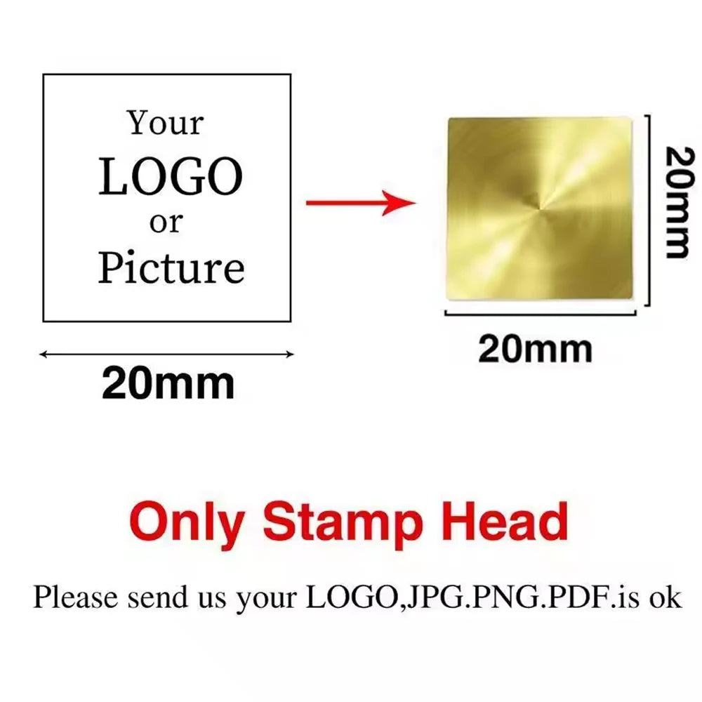 Custom Brass Wax Seal Stamp – Personalized Logo Head in 25–50mm