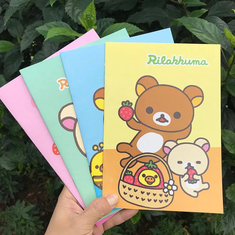 Rilakkuma A5 Notebook Kids Kawaii Relax Bear Journal Student Writing Note Notepad Planner School Office Supplies Children Gift