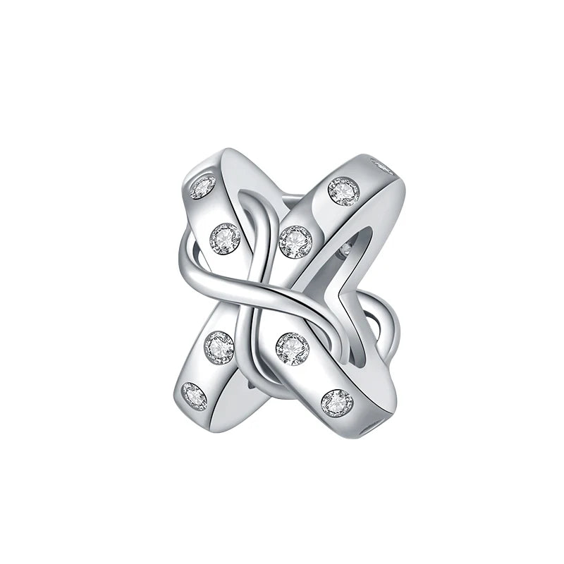 2026 S925 Silver Plated Paved Golden Ring Charm Luxury Stone Shell Nature Strength Cowboy Textured Safety Chain Fine Jewelry