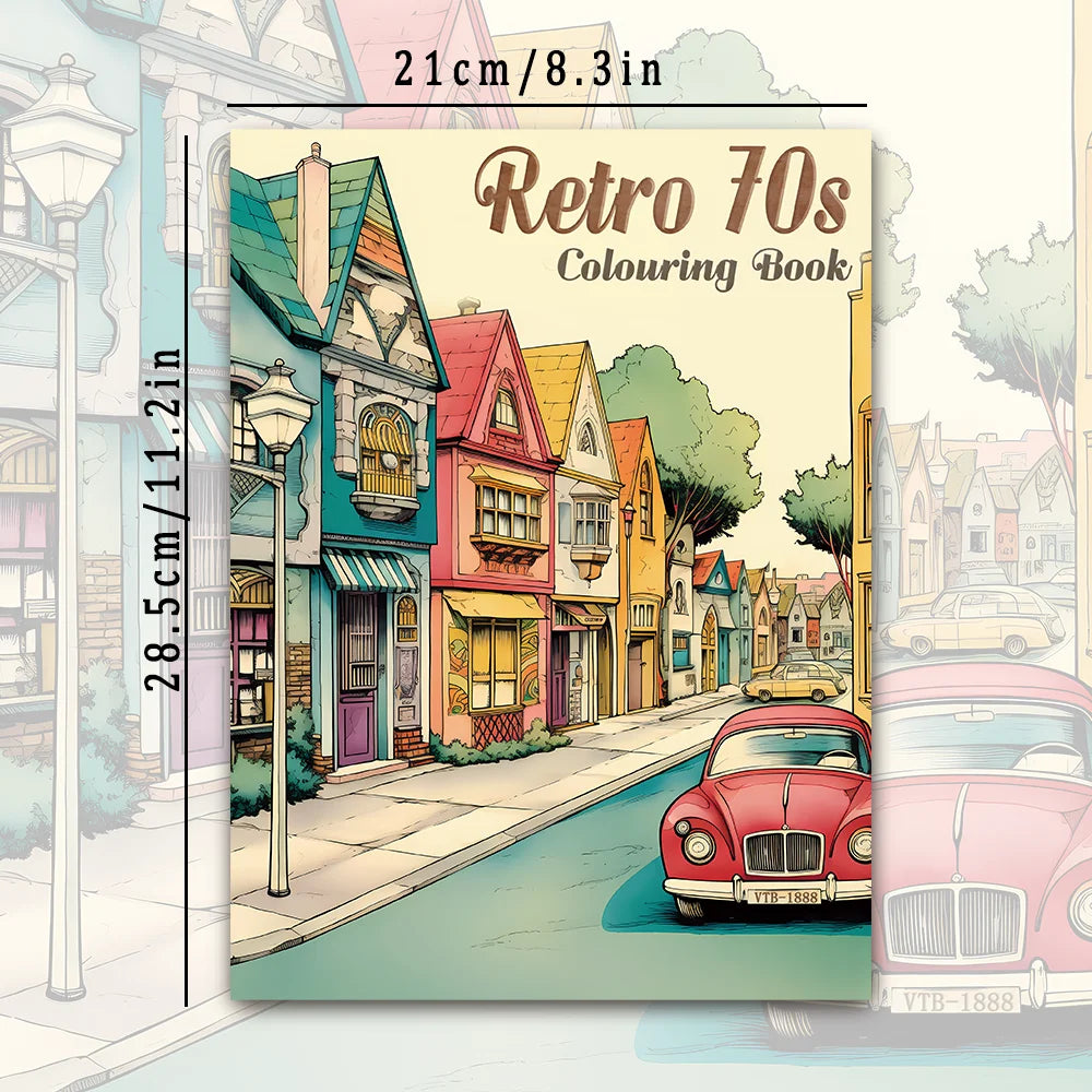 1pc, Retro coloring book, Teenagers coloring book, 30 different patterns, 100gsm thick paper, stress relief, birthday gift
