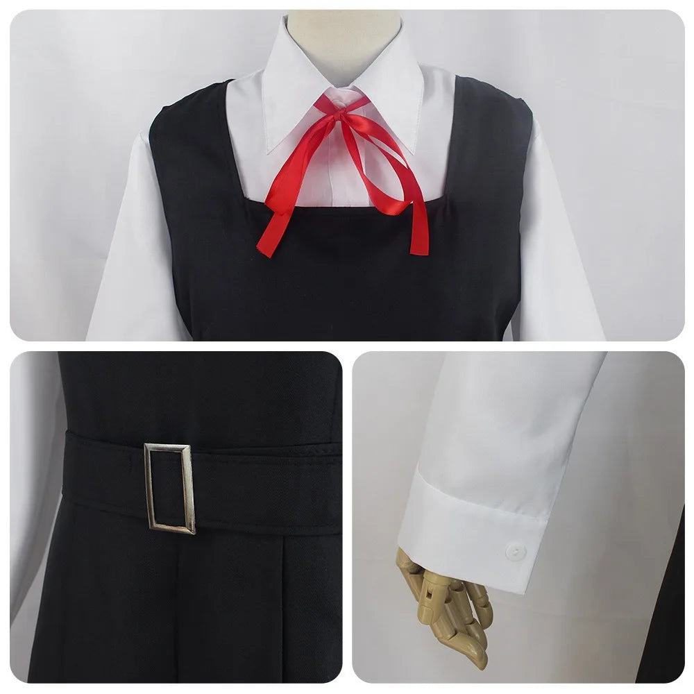 Mitaka Asa Cosplay Costume with Dress Black Red Necktie Socks Halloween Comic Con Plus Size Mitaka Asa Outfits
