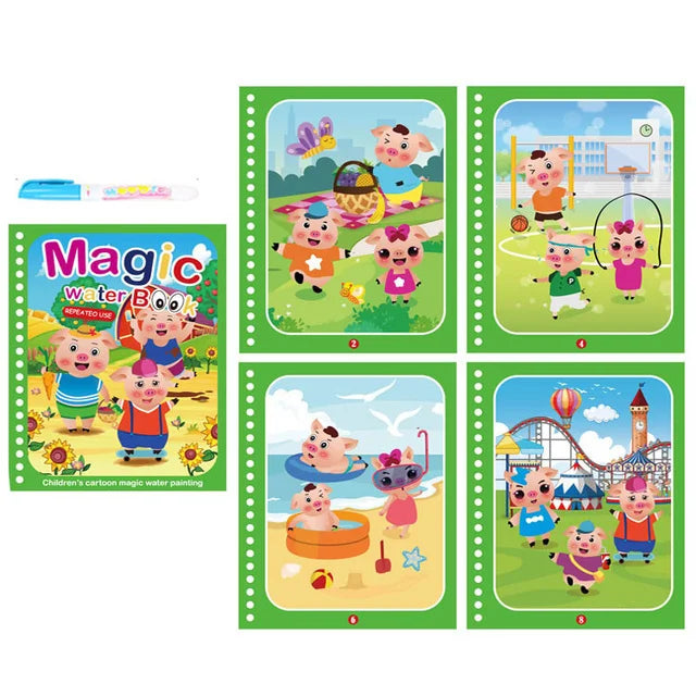 Children Painting Drawing Toys Reusable Coloring Book Magic Water Drawing Book Sensory Early Education Toys for Kids