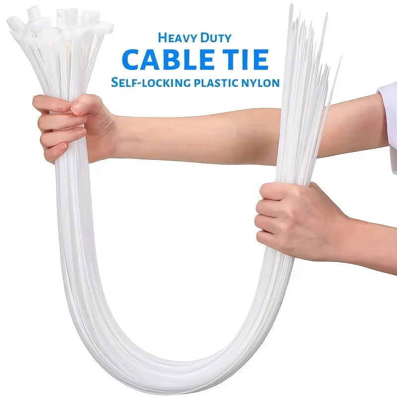 Multi-purpose Heavy-duty Nylon Tie Straps - Self-locking, Large Size 15.75 Inches, Suitable for Secure Bundling Office Home