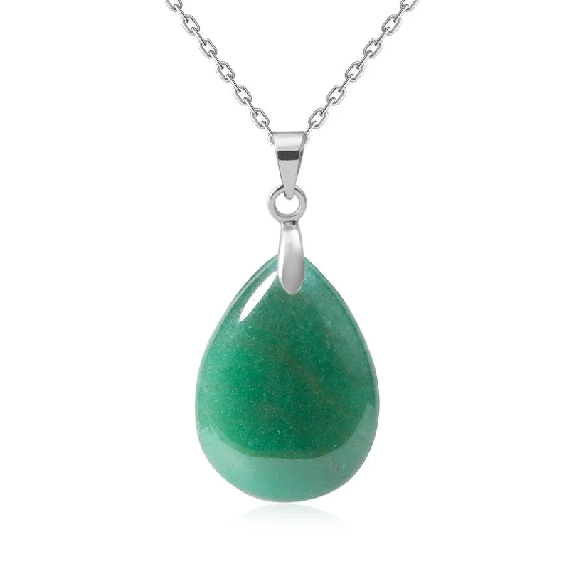 Natural Stone Crystal Pendant Teardrop Fashion Necklace For Diy Necklace Earrings Making Jewelry Christmas Friendship Gift