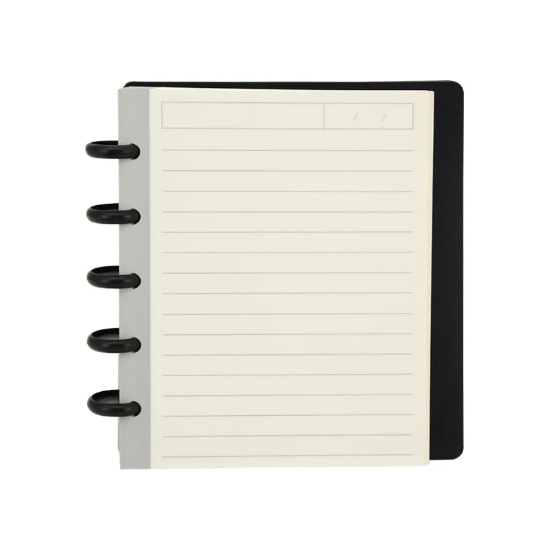 A4/B5/A5/B6 Business Loose-leaf Notebook Plastic Ring Binding Student Notebook Mushroom Hole Discs Notebook Journal Lined