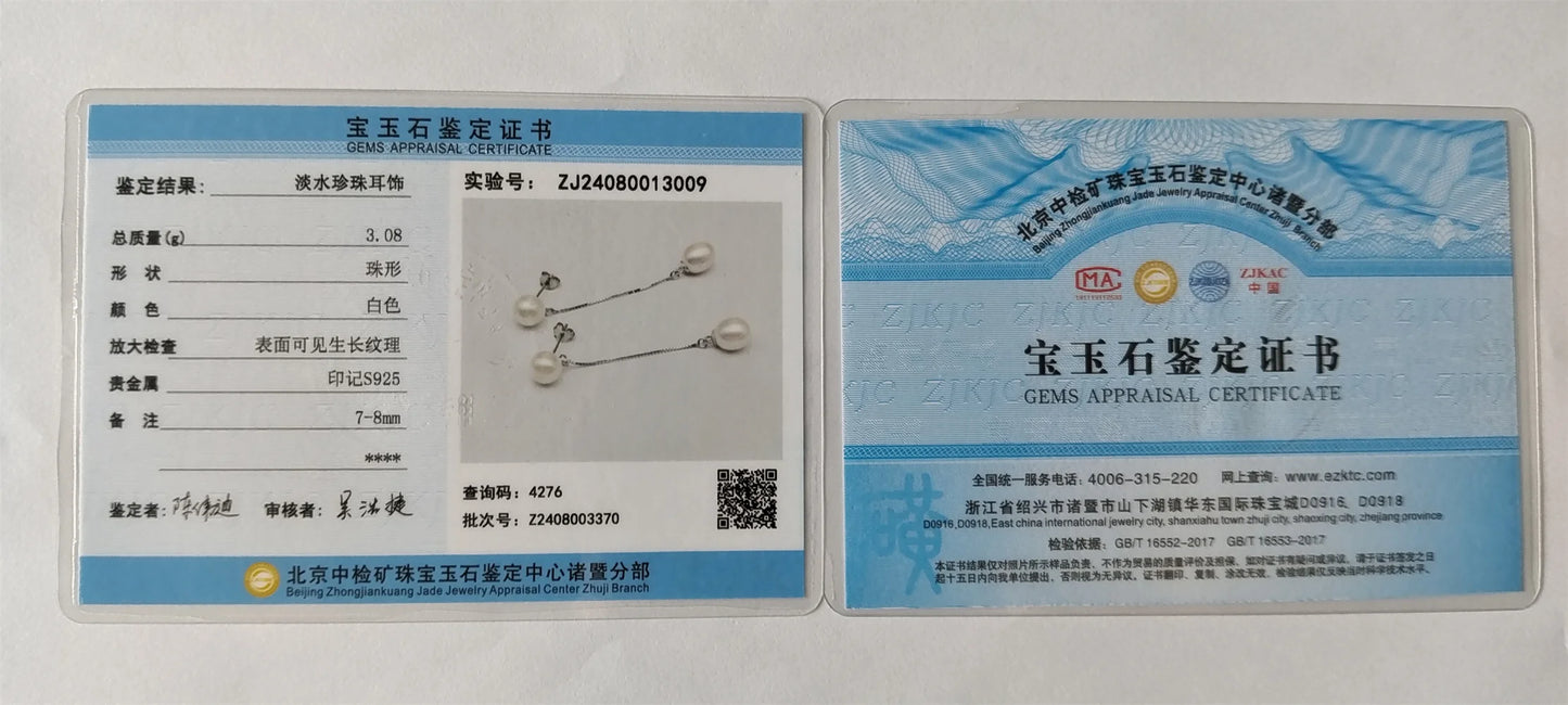 HENGSHENG New Simple 925 Sterling Silver Drop Dangle Earrings Double Natural Freshwater Pearls Fashion Jewelry For Wedding Women