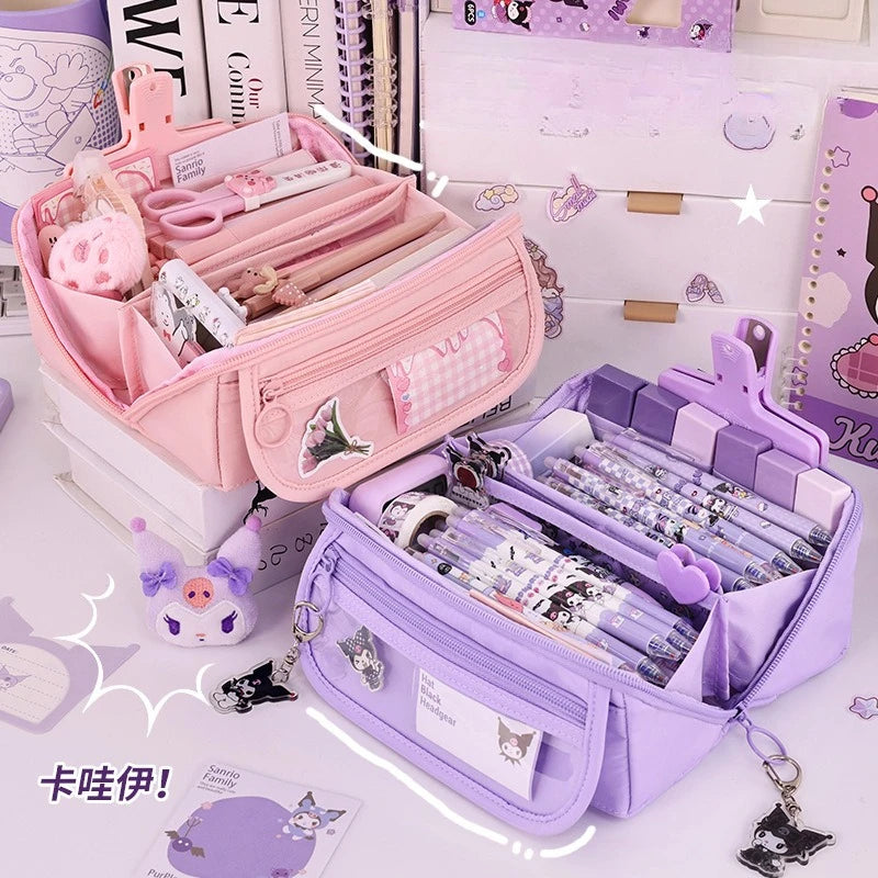 Large Capacity Pencil Case with Zipper - Portable Stationery Bag for Students, School & Office Supplies Storage