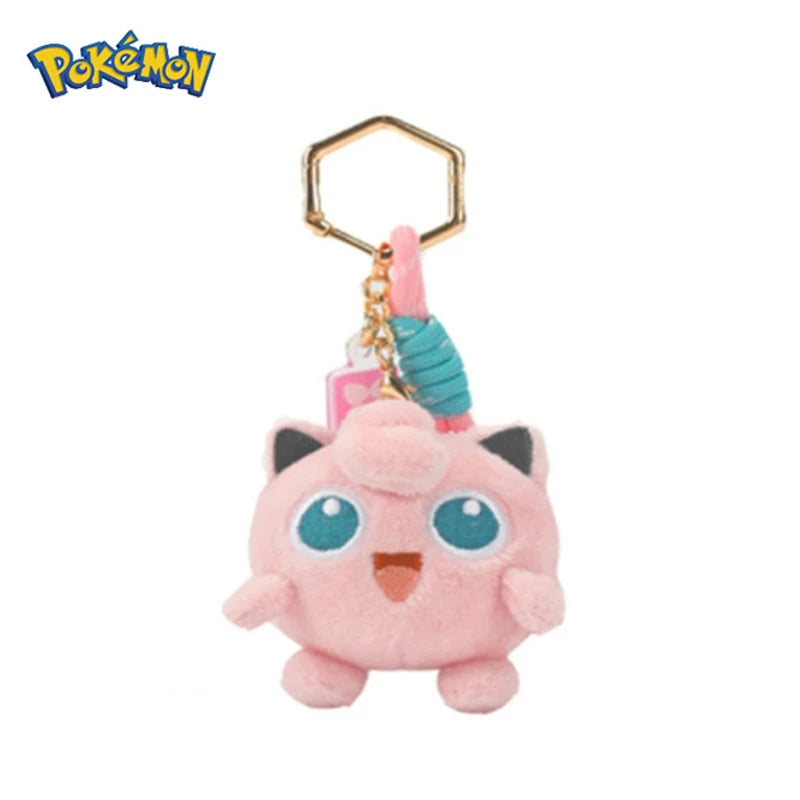 Original Anime Pokemon Kawaii Pikachu Keychain Gengar Mew Jigglypuff Mimikyu Stuffed Toy Cute Plush Keyring Doll Pendant Gift