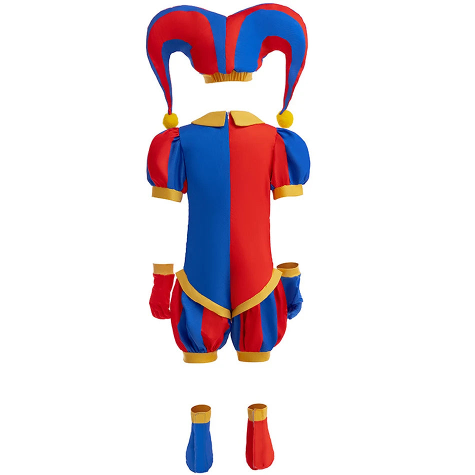The Amazing Digital Circus Pomni Kid Cosplay Costume for Kid Girl Boy Halloween Princess 4PCS Siut Carnival Sets Girl Cartoon