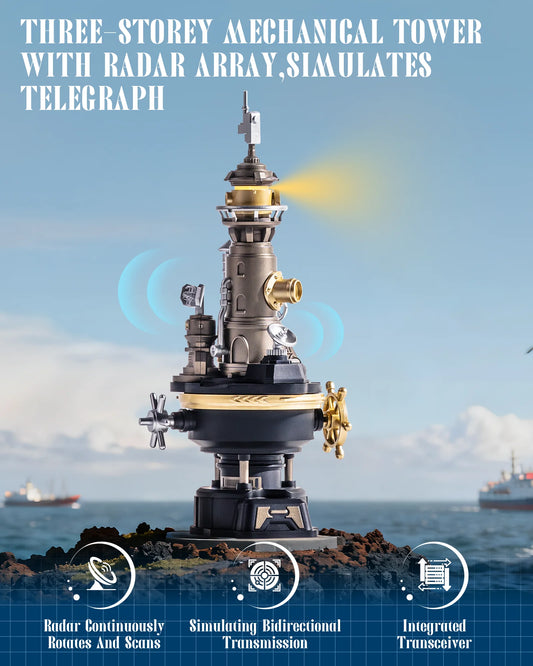 ROKR Navi Lighthouse Mechanical 3D Puzzle with Light, DIY Metal Toy Assembly Kit, Adult Gift, Connectable to Mechmix Series