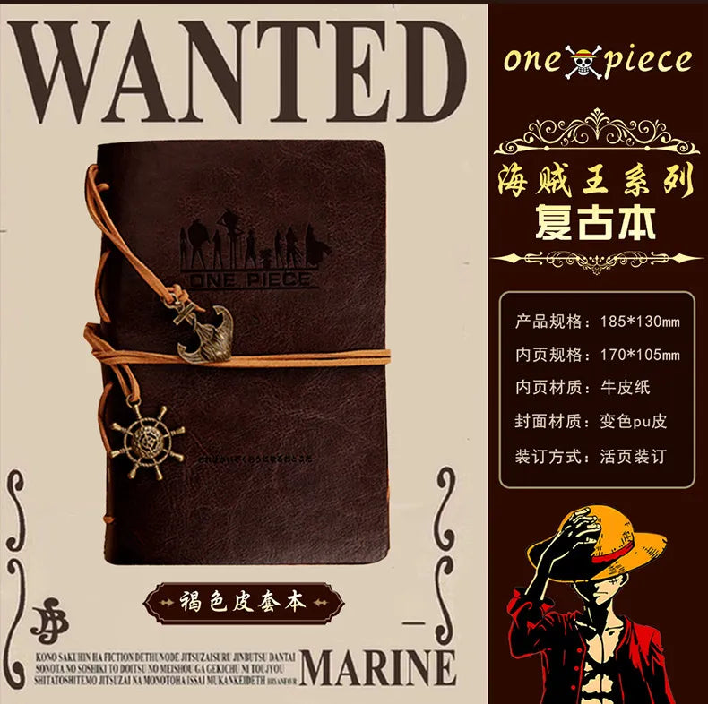 One Piece Luffy Blank page Notebook Cute Fashion Cartoon Personalized Creative Kawaii Simple Journal Birthday Gift for Friends