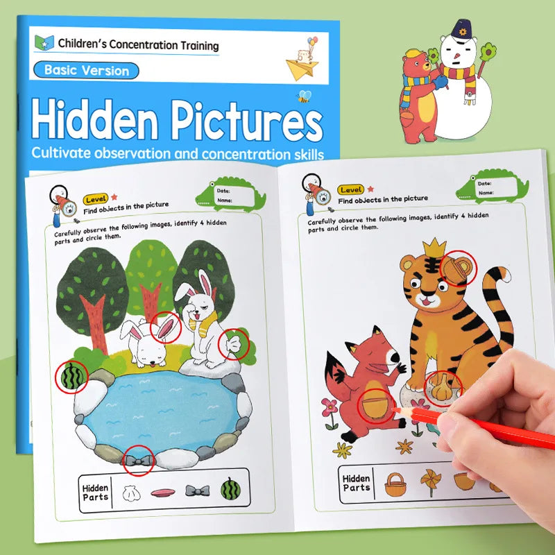 32-Page Interactive Spot-the-Difference Game - Colorful Educational Activity Book for Children 3-8, Enhances Focus