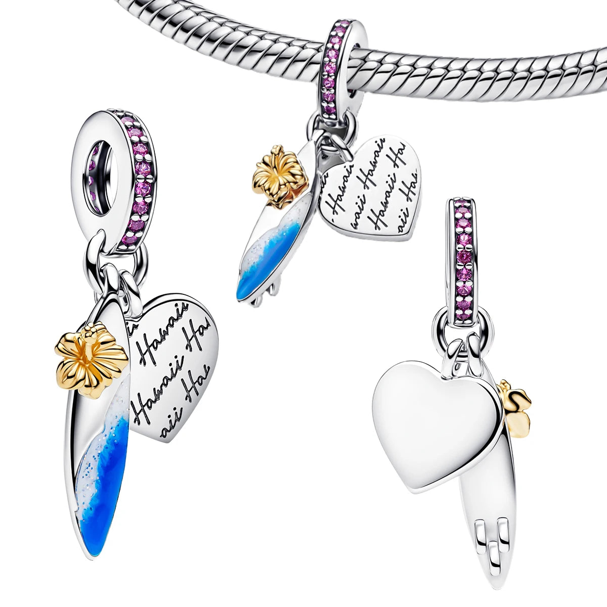 S925 Silver Plated Pave Charm Bead Ice Cream Whistle Stamp Nature Biology Crab Anchor Sun Face Heart DIY Bracelet Fine Jewelry