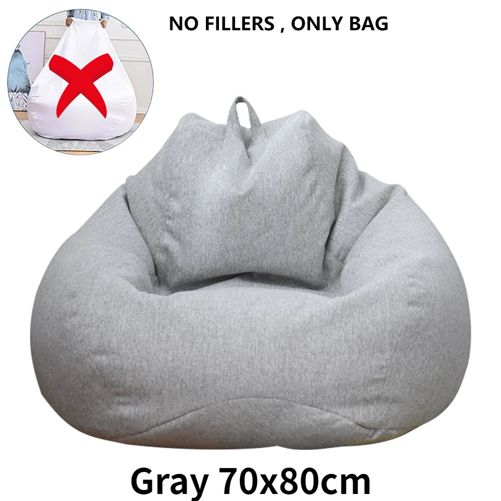 Large Bean Bag Chair Sofa Cover Comfortable Outdoor Lazy Seat Bag Couch Cover without Filler for Adults Kids Tatami Chairs Cover