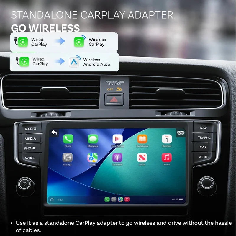Ottocast Cabin Care Wireless CarPlay Adapter Baby Car Camera 1080P HD 150° Wide-angle Night Vision Backseat Monitor for 98% Car