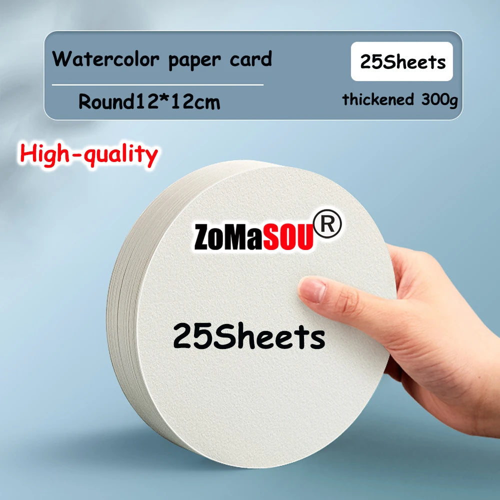 10-400 Sheets Professional Square/Round Watercolor Paper 300g Water Color Paper Postcard for Painting School Kids Sketching Draw