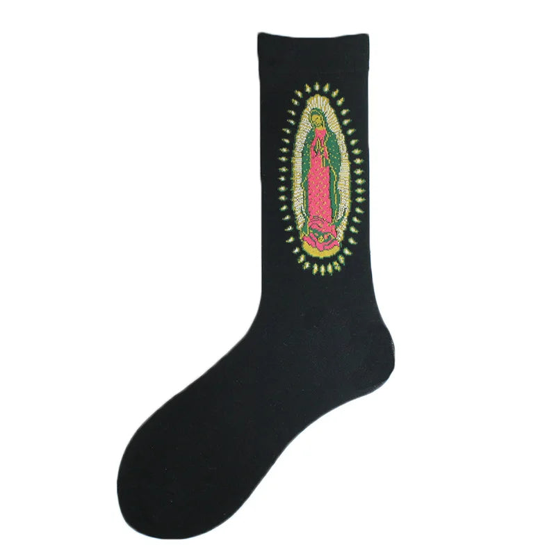Happy Colorful Funny Socks Men Skateboard Shark Dinosaur Astronaut Planet Divertidos Hip Hop Sokken Harajuku Unisex Crew Socks