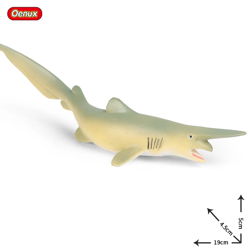 Oenux Ocean Animals Action Figures Sealife Shark Whare Megalodon Model Figurines PVC Home Decoration Kid Cognitive Education Toy