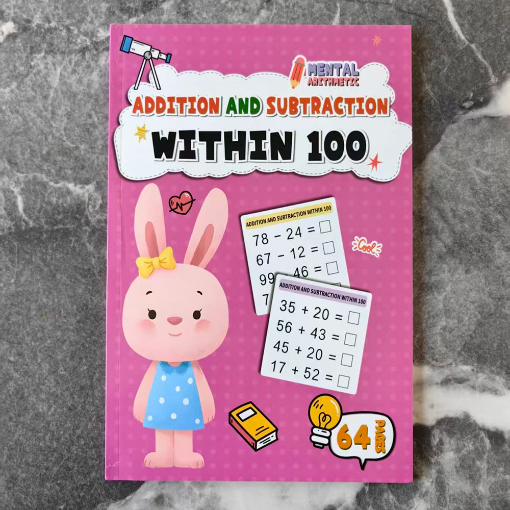 Children's Math Exercise Book, Math Improvement Tool: Addition and Subtraction Within 100, Ideal Math Education Workbook, Back-To-School Gift, Christmas Giveaway