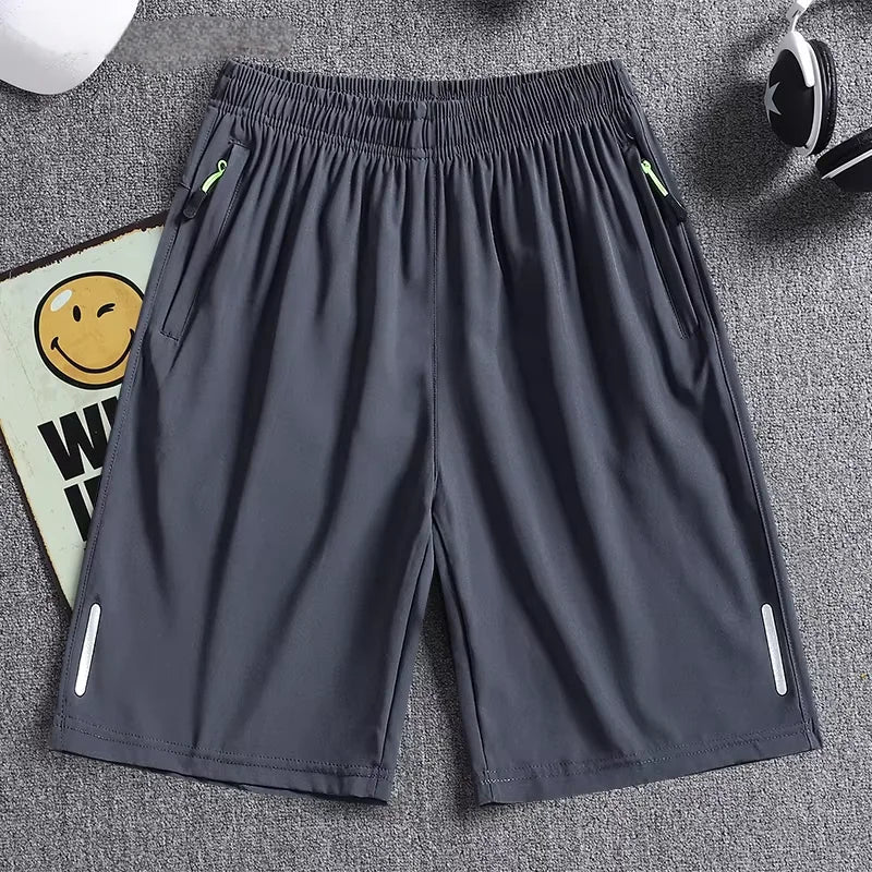 Summer Men's Shorts Cool Sportswear Running Sport Shorts Casual Bottoms Gym Fitness Training Jogging Short Pants Men Black Gray