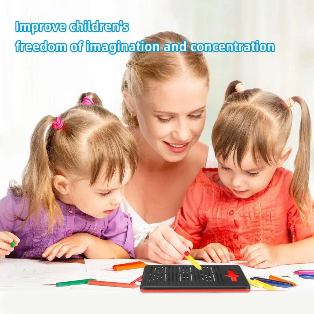 Kids Magnetic Drawing Board Ball Sketch Pad Tablet With Pen Montessori Educational Toys For Children Trip Activities Magnet Toy