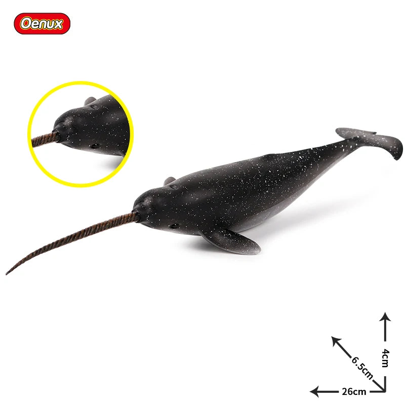 Oenux Ocean Animals Action Figures Sealife Shark Whare Megalodon Model Figurines PVC Home Decoration Kid Cognitive Education Toy