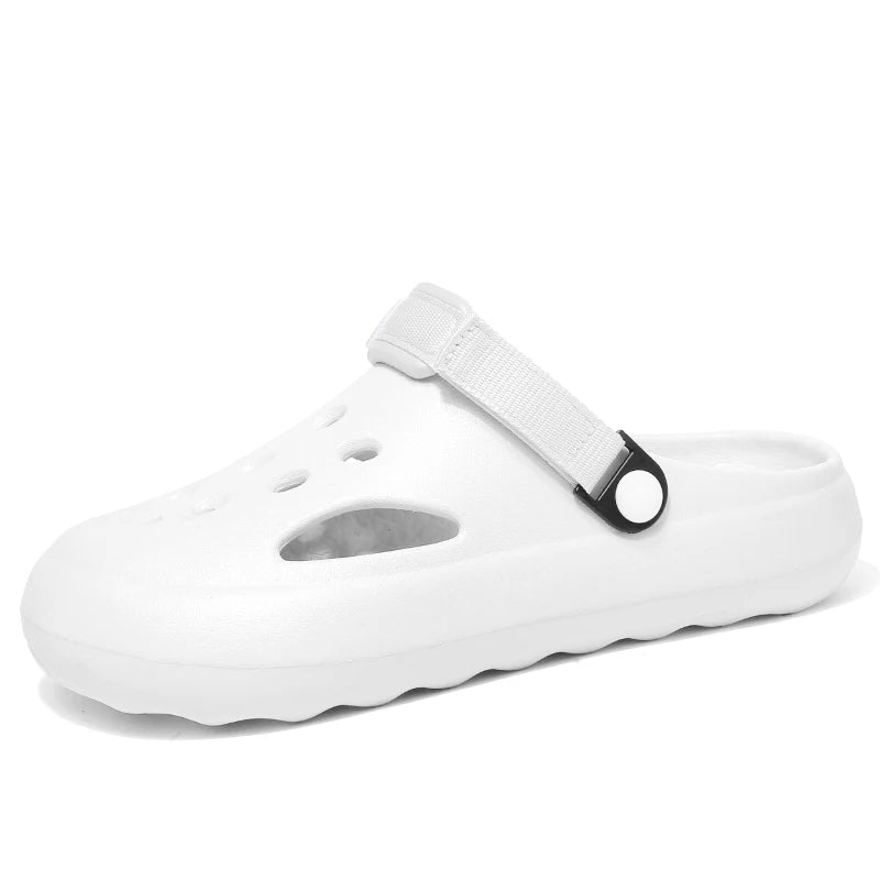 Quick-Dry EVA Solid Color Mens Sandals Fashion Trendy Lightweight Outdoor Travel Essentials Beach Shoes Casual Men’s Slippers