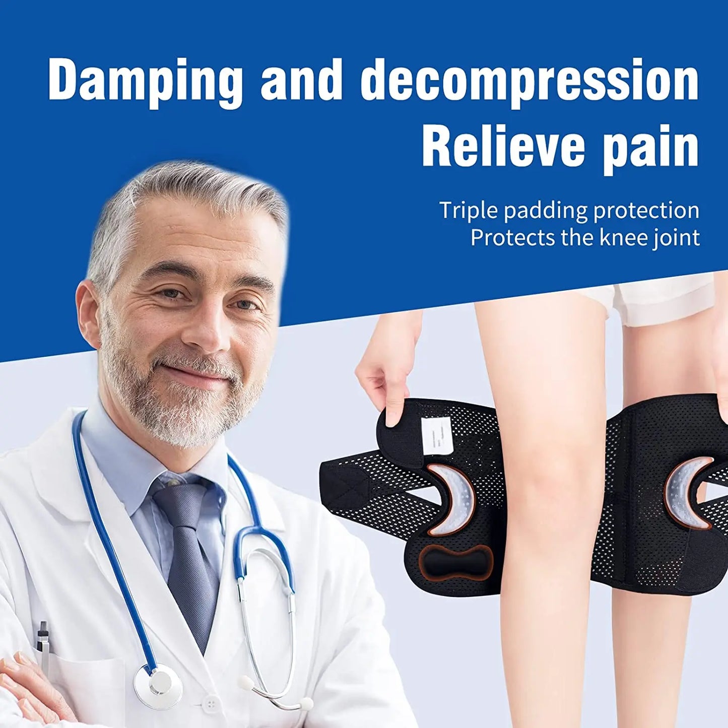 NEENCA 1 Pcs Knee Brace with Side Stabilizers Patella Gel Pad Knee Support for Meniscus Tear Knee Pain ACL MCL Injury Recovery