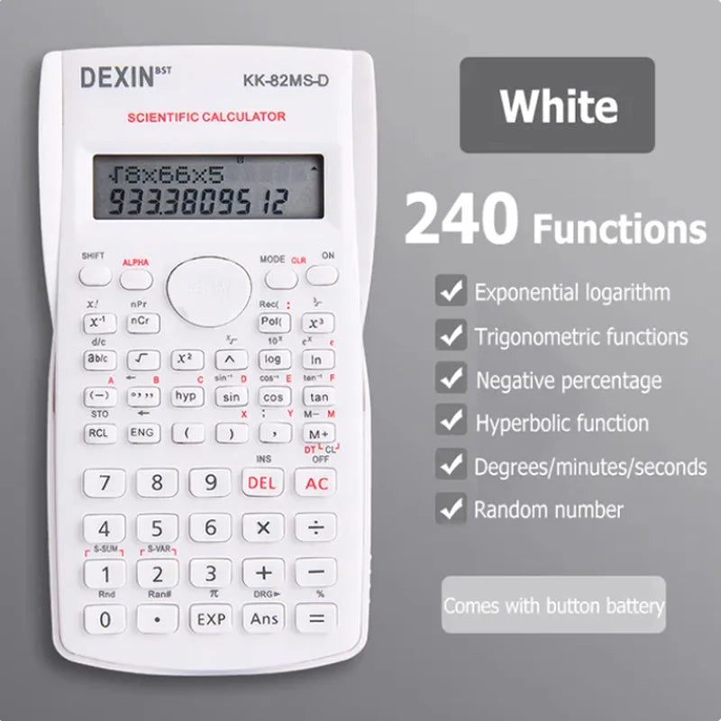 Portable Dual Row Screen Multi-Functional Scientific Function Calculator Essential Stationery for School And Office Supplies