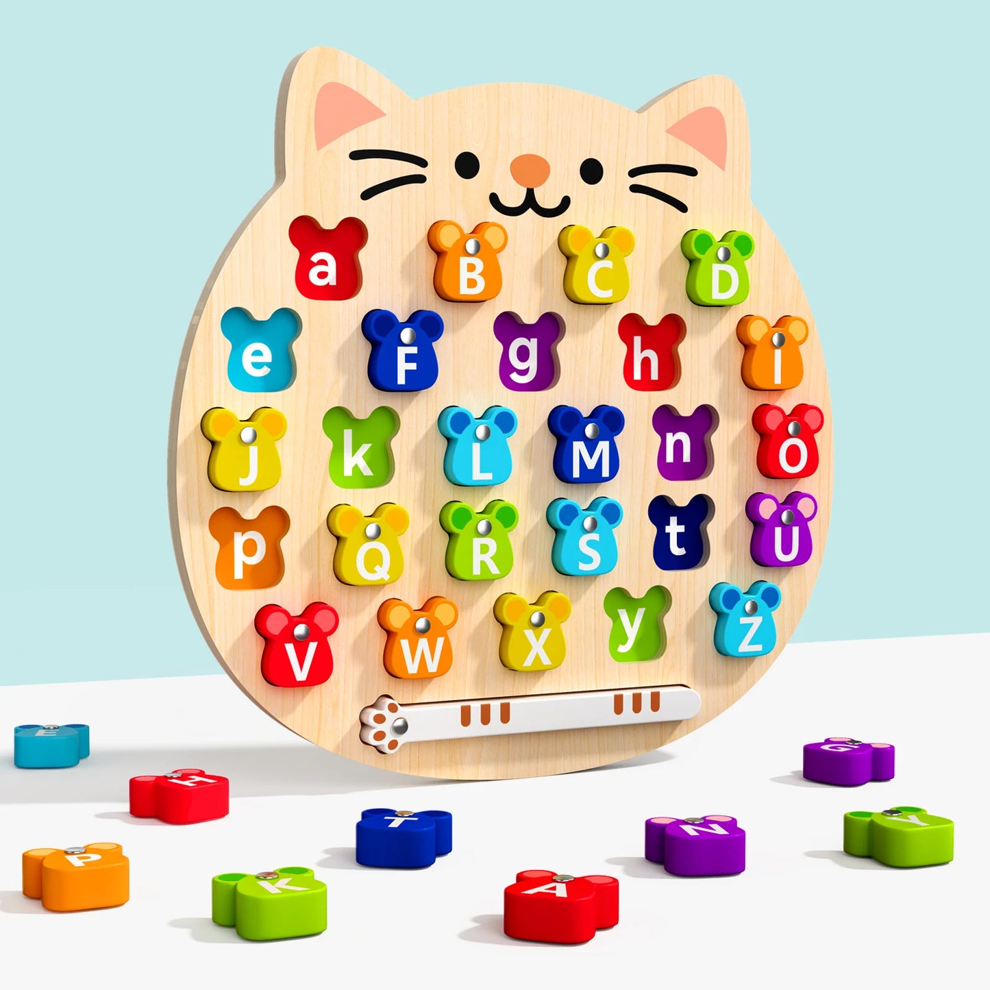 Colorful Alphabet Number Wooden Puzzles Kids Intelligent Matching Game Preschool Children Early Educational Toys