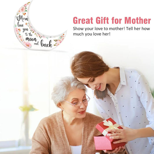 1pc Creative Acrylic Moon Desktop Decorative Ornament, A Mother Day Gift For Mom.